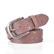 Women's cowhide leather rhinestone belt, view 7 - MRSLM
