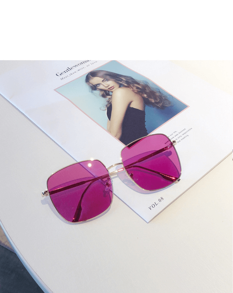 Square metal frame sunglasses, view 4 - MRSLM