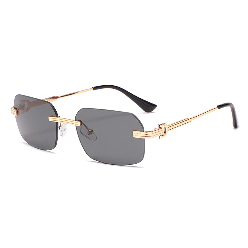 Frameless crystal cut square sunglasses, view 6 - MRSLM