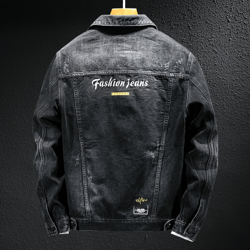 thick casual denim jacket, view 2 - MRSLM