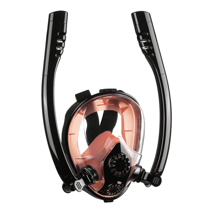Antifog Double Tube Full Face Snorkel Scuba Diving Mask Swim Breathing Goggles with Camera Mount - MRSLM