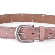 Women's cowhide leather rhinestone belt, view 2 - MRSLM