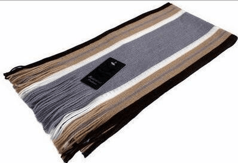 striped tassel scarf, view 8 - MRSLM