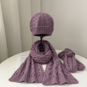 parent-child warm wool hat scarf glove set, view 13 - MRSLM