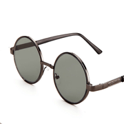 Crystal flat round metal glasses, view 2 - MRSLM