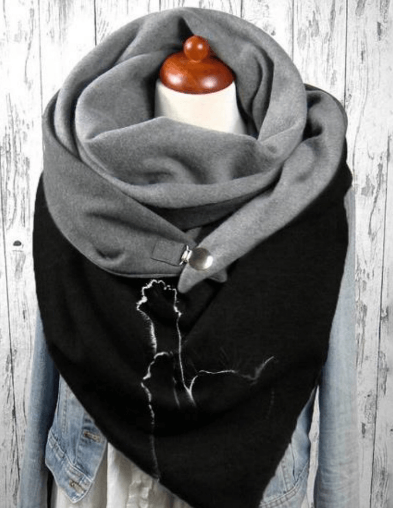 women's cat print triangle shawl scarf - MRSLM