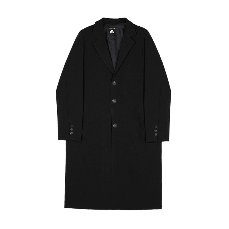 Men's black mid-length loose casual jacket, view 6 - MRSLM