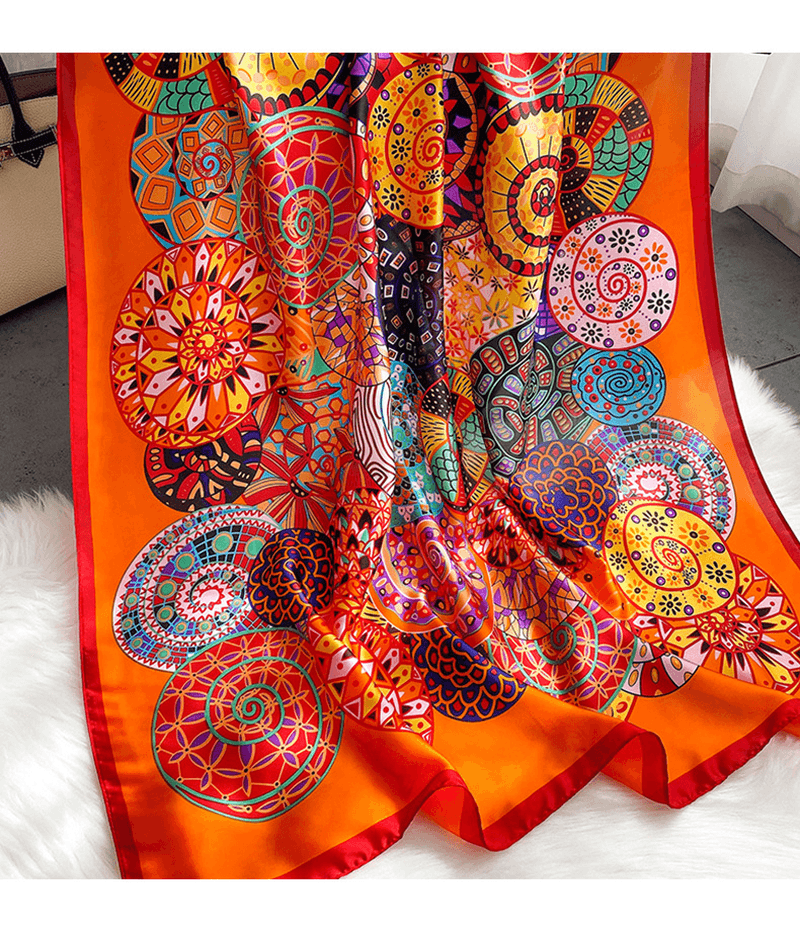 floral tie-dye gauze scarf shawl, view 6 - MRSLM