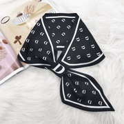 letter print silk scarf, view 4 - MRSLM