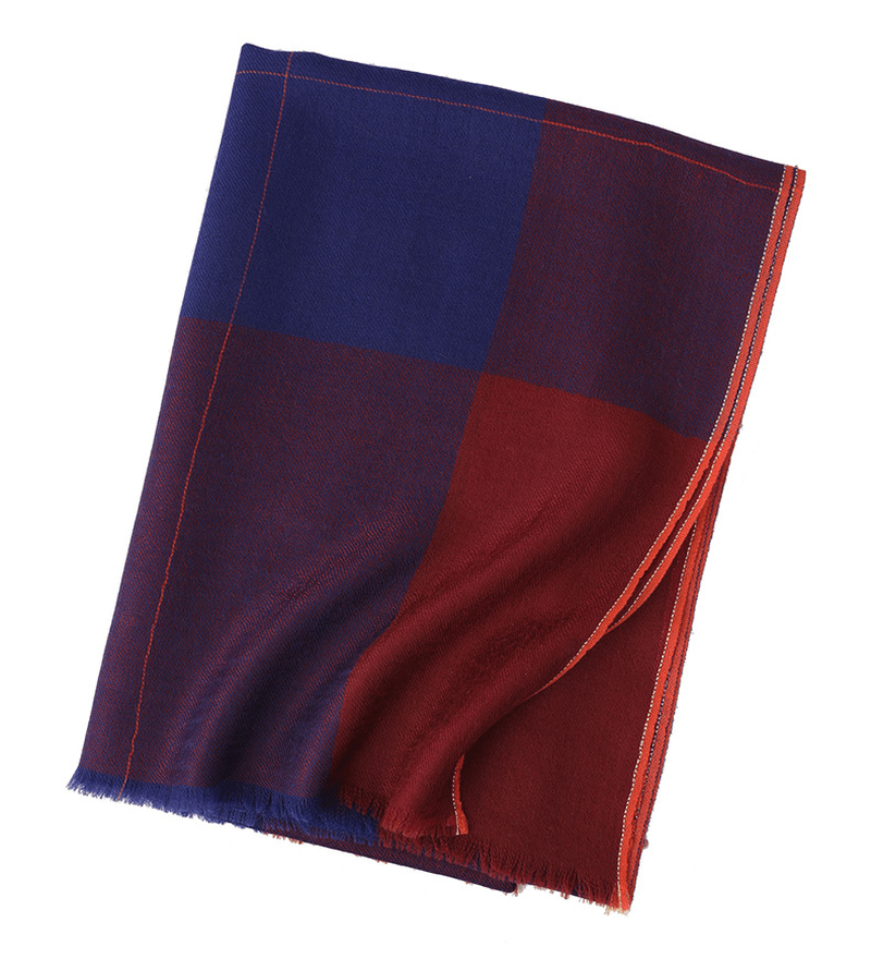 Multicolor plaid long scarf, view 9 - MRSLM