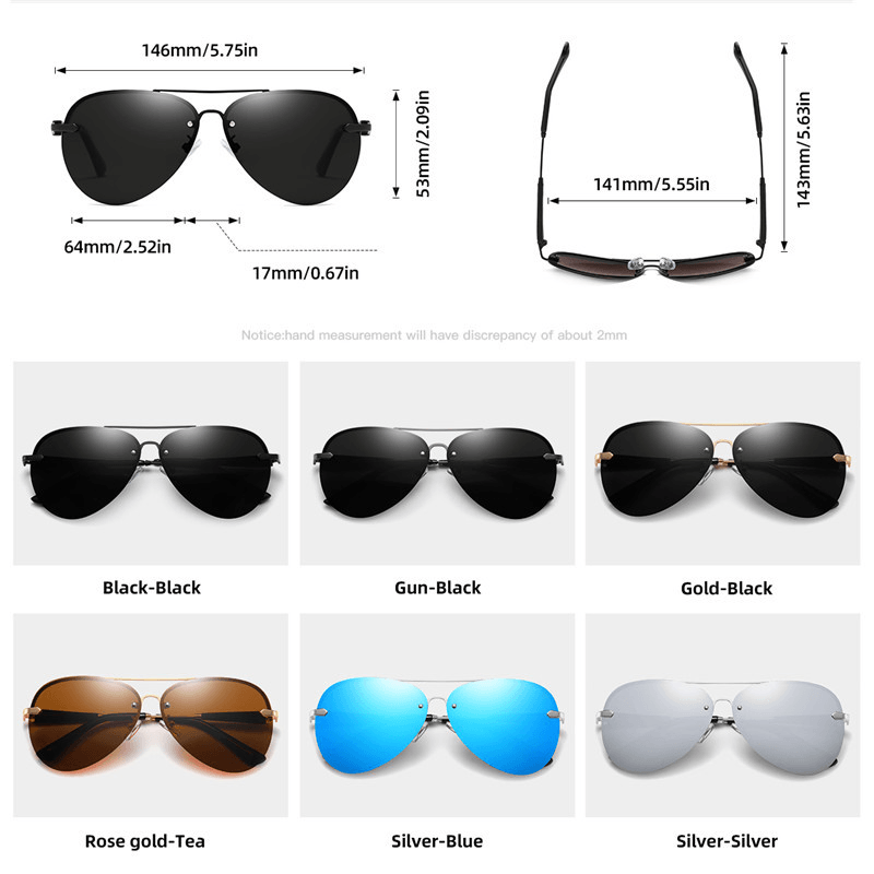 classic rimless sunglasses, view 8 - MRSLM