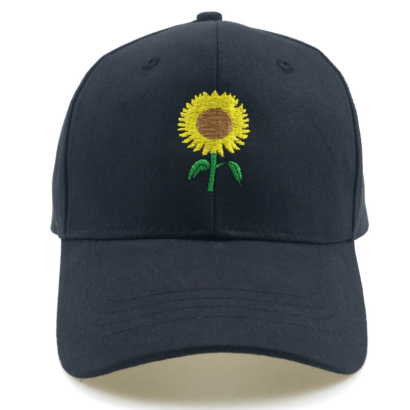 sunflower embroidered baseball cap, view 2 - MRSLM