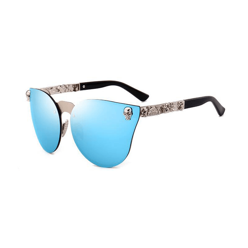 Gothic skull head decorated sunglasses, view 6 - MRSLM