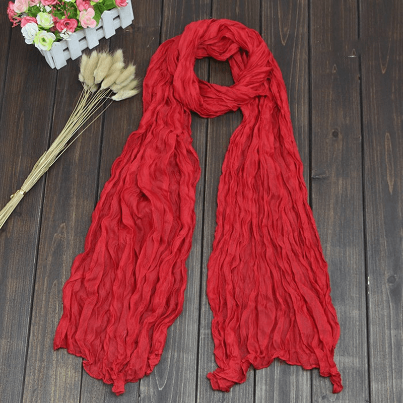 Plain candy color fold scarf, view 19 - MRSLM