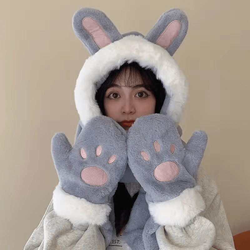 women's winter hat scarf gloves set, view 6 - MRSLM