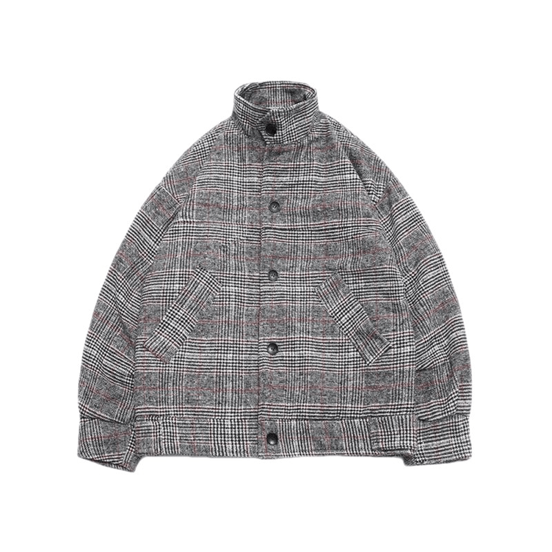 loose short plaid coat, view 3 - MRSLM