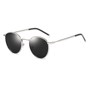 women's round frame retro polarized sunglasses, view 2 - MRSLM
