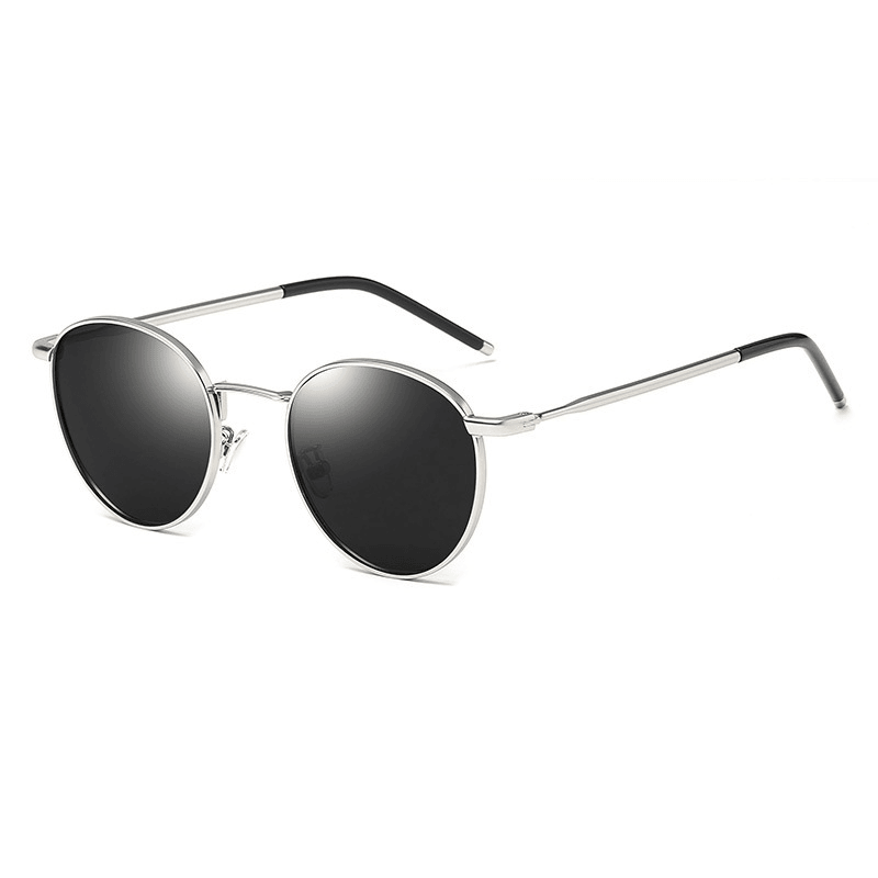 women's round frame retro polarized sunglasses, view 2 - MRSLM