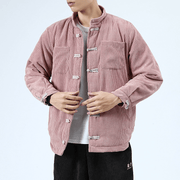 men's casual cotton buckle top coat, view 2 - MRSLM