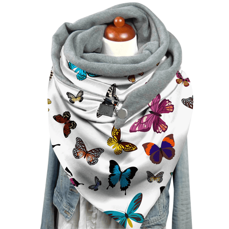 thick plush triangle shawl, view 4 - MRSLM