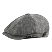 Linen newsboy octagonal cap, view 7 - MRSLM