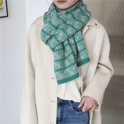 thick warm couple knitted scarf, view 2 - MRSLM