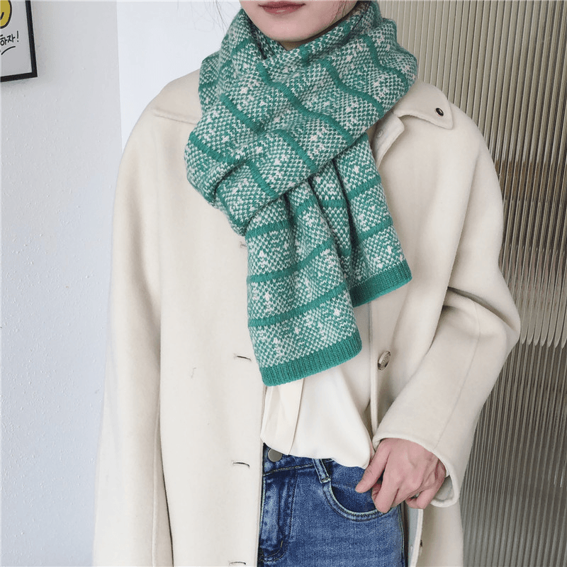 thick warm couple knitted scarf, view 2 - MRSLM