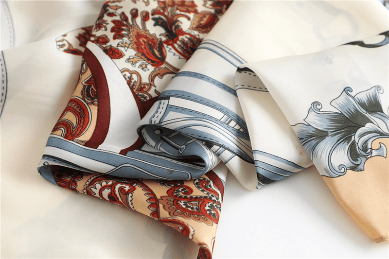 women's artificial silk square scarf, view 8 - MRSLM