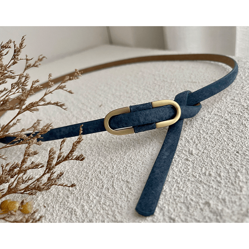 Women's thin pigskin belt, view 7 - MRSLM