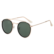 fashion retro round stainless steel sunglasses, view 3 - MRSLM