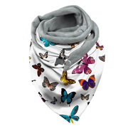 thick plush triangle shawl, view 5 - MRSLM