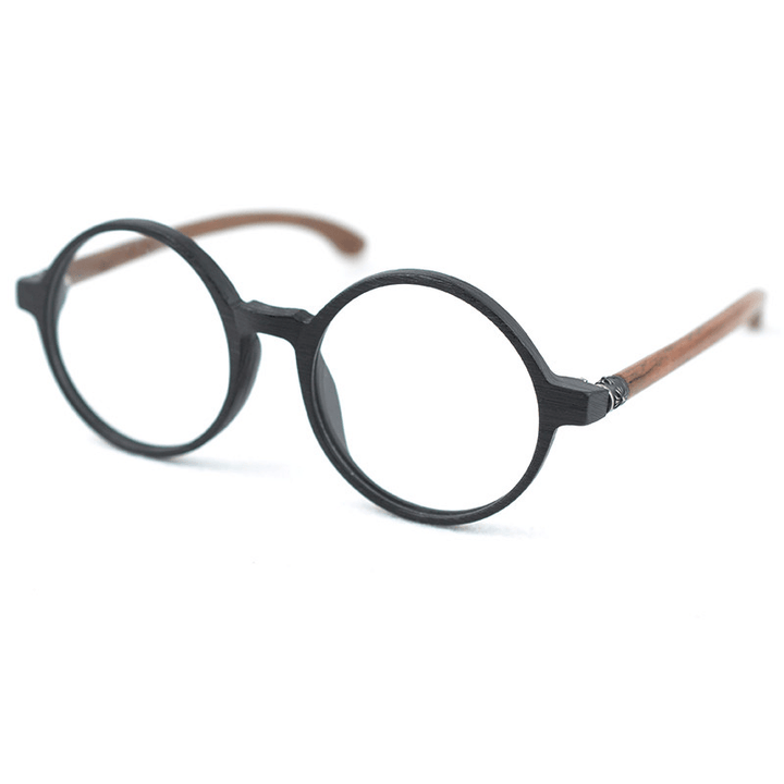 Japanese Glasses Literary Big round Frame Wooden Leg Mirror Frame - MRSLM