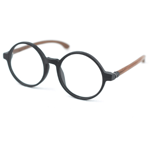 Big round glasses frame with wood temples - MRSLM