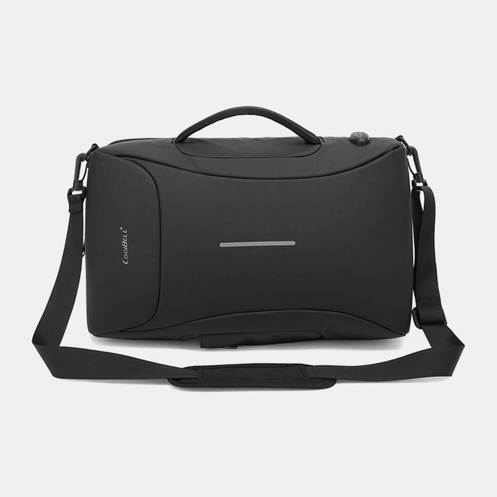 Men Oxford USB Charging Port Multiple Compartments Backpack Casual Waterproof 15.6 Inch Laptop Bag Crossbody Shoulder Bags - MRSLM