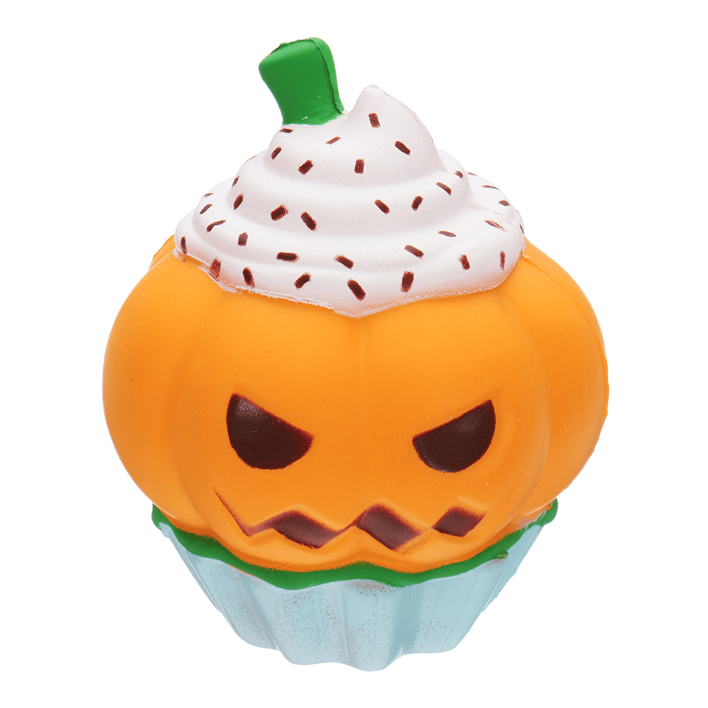 3PCS Halloween Pumpkin Ice Cream Squishy 13*10CM Slow Rising Soft Toy with Packaging - MRSLM