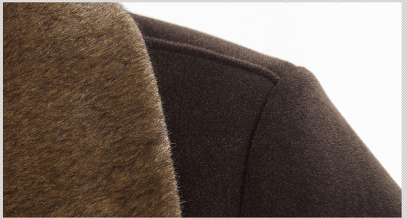 Men's medium-long lapel wool coat, view 4 - MRSLM