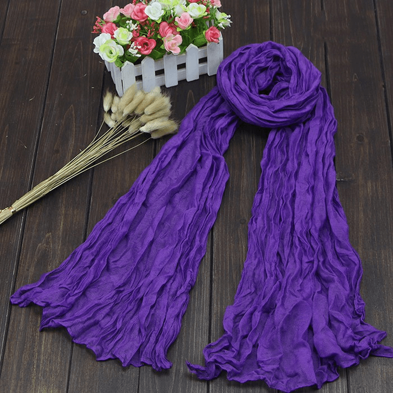 Plain candy color fold scarf, view 10 - MRSLM