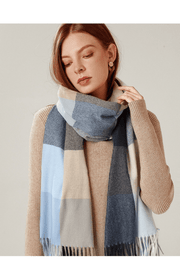 long plaid tassel shawl scarf, view 8 - MRSLM