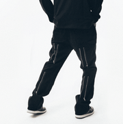flared casual overalls with zipper, view 6 - MRSLM
