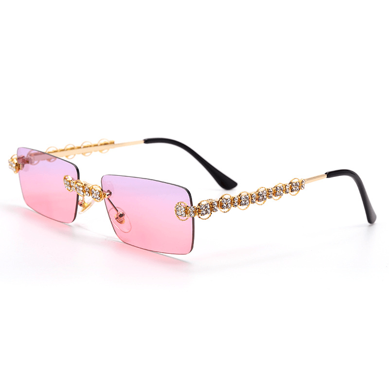 retro small square metal sunglasses, view 3 - MRSLM