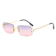 square rimless cut-edge UV400 sunglasses, view 8 - MRSLM