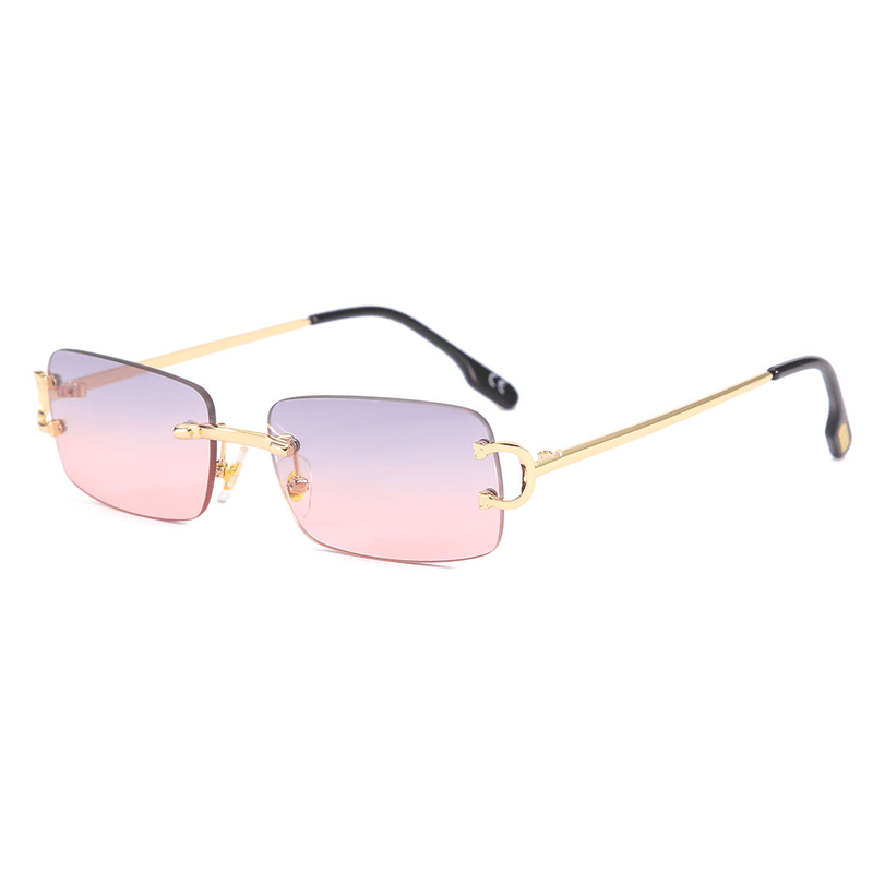 square rimless cut-edge UV400 sunglasses, view 8 - MRSLM