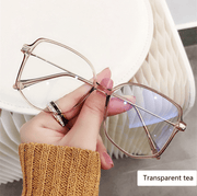 retro big frame flat lens glasses, view 3 - MRSLM
