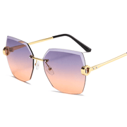 European and American Trendy Glasses Cut-Edge Sunglasses Ladies Big Rimless - MRSLM