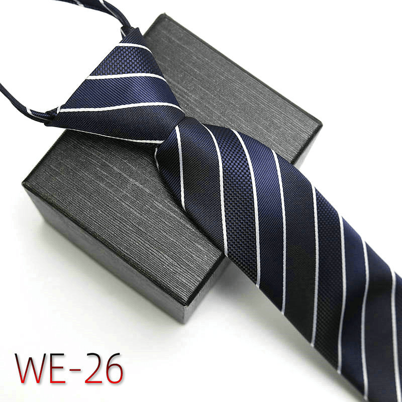Men's striped polyester silk tie, view 26 - MRSLM
