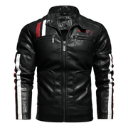 Men's PU leather motorcycle jacket, view 3 - MRSLM