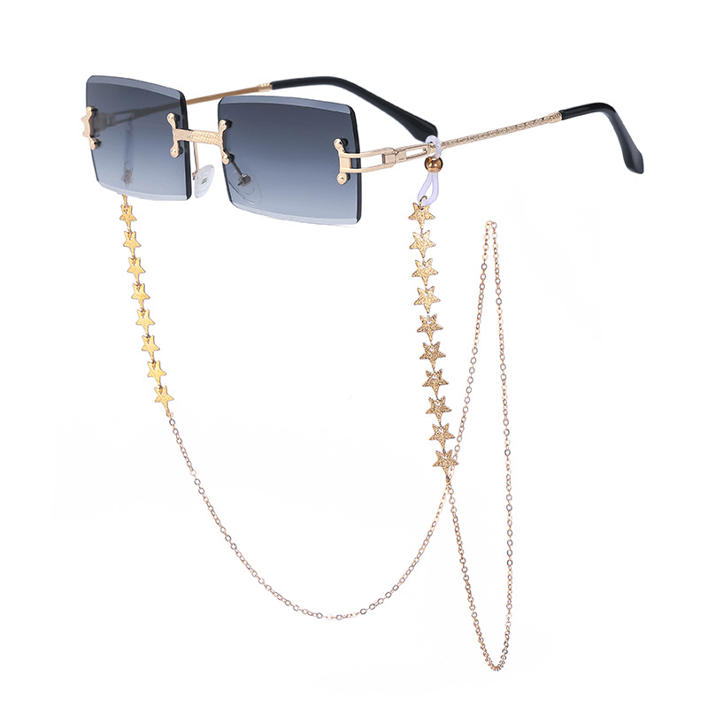 women's rimless diamond cut chain sunglasses, view 11 - MRSLM