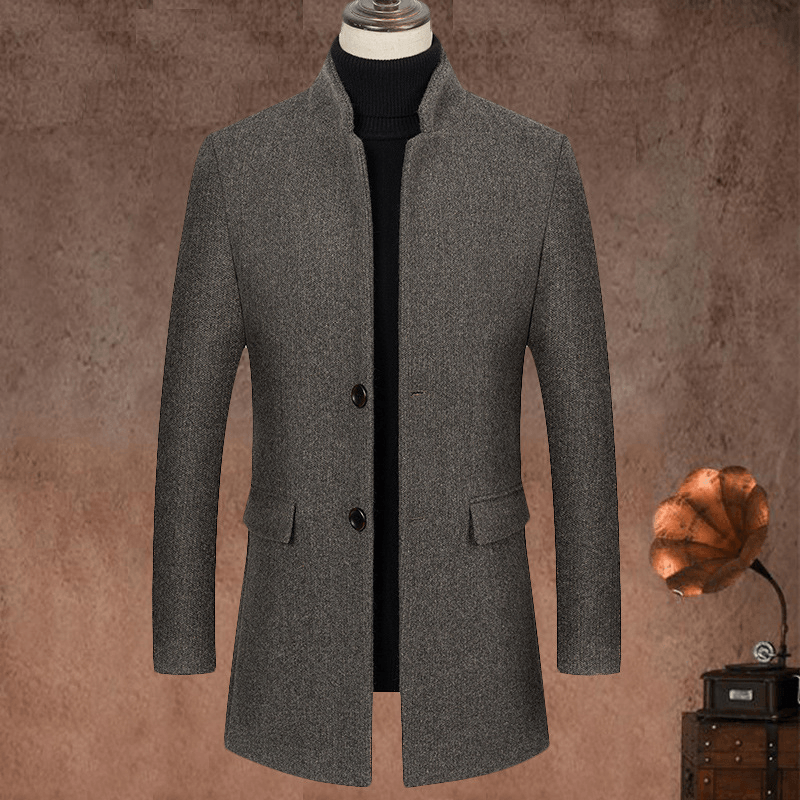 men's mid-length wool coat, view 5 - MRSLM