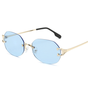 oval frameless trimmed unisex sunglasses, view 4 - MRSLM