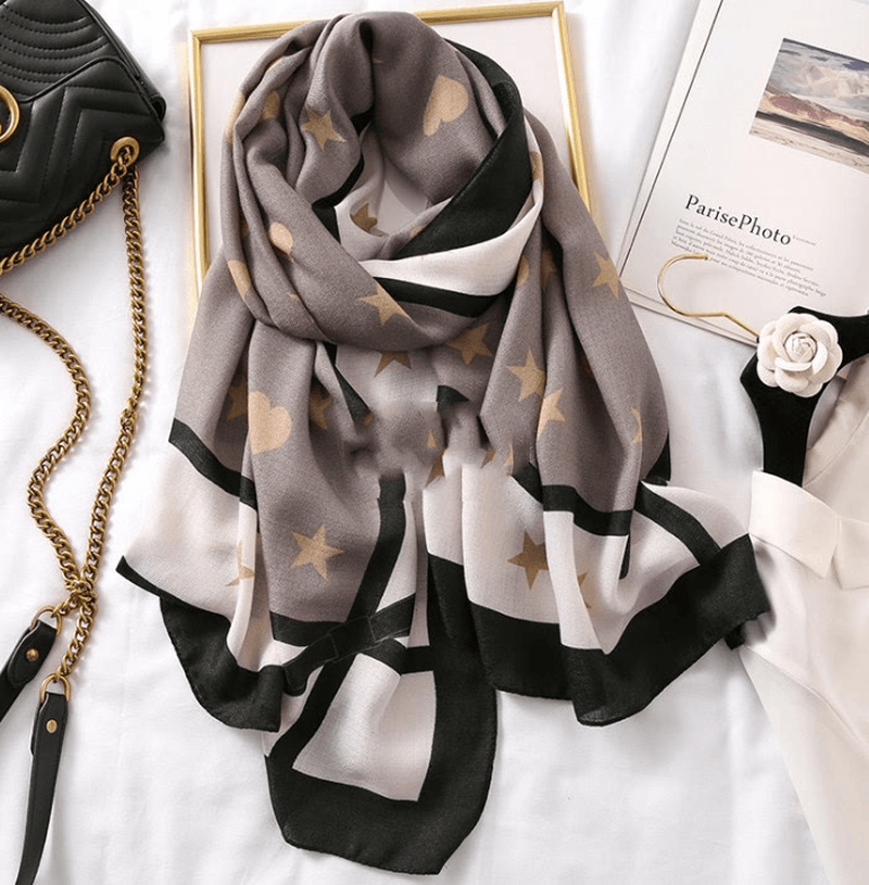 Cotton leopard print long scarf, view 10 - MRSLM